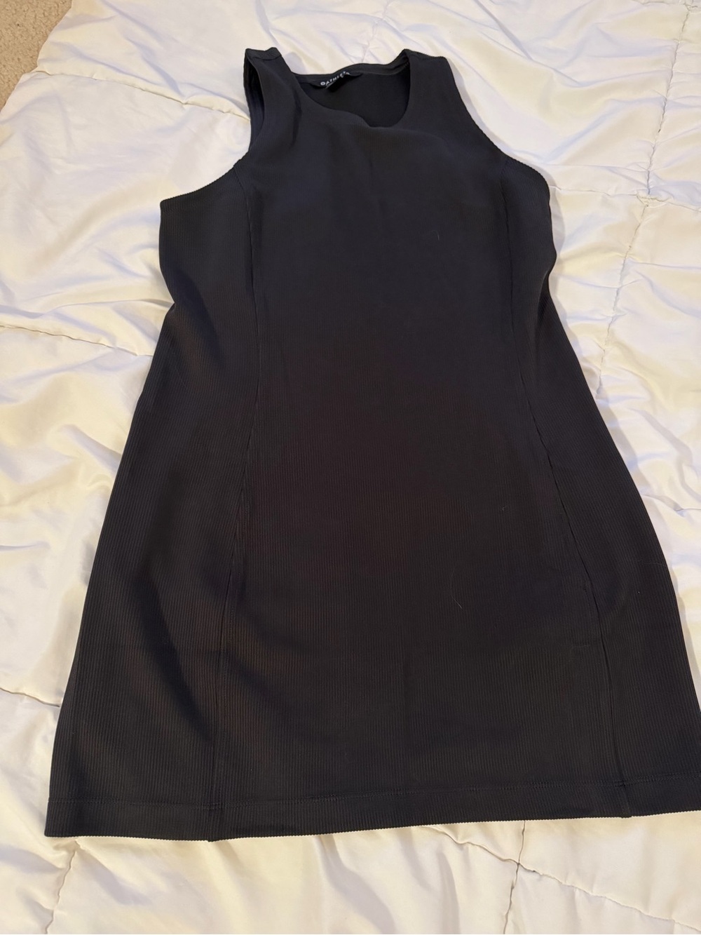 Athleta Black Sleeveless Mini Sheath Dress